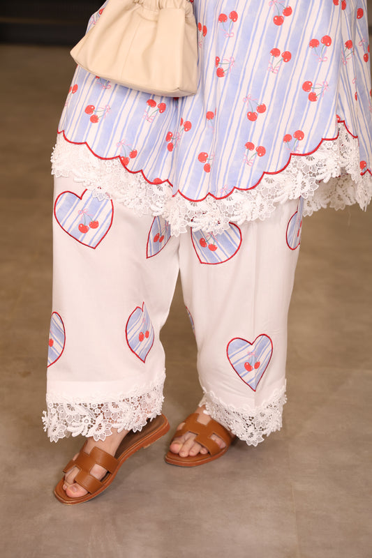 Cherry Bloom Lace Suit Set