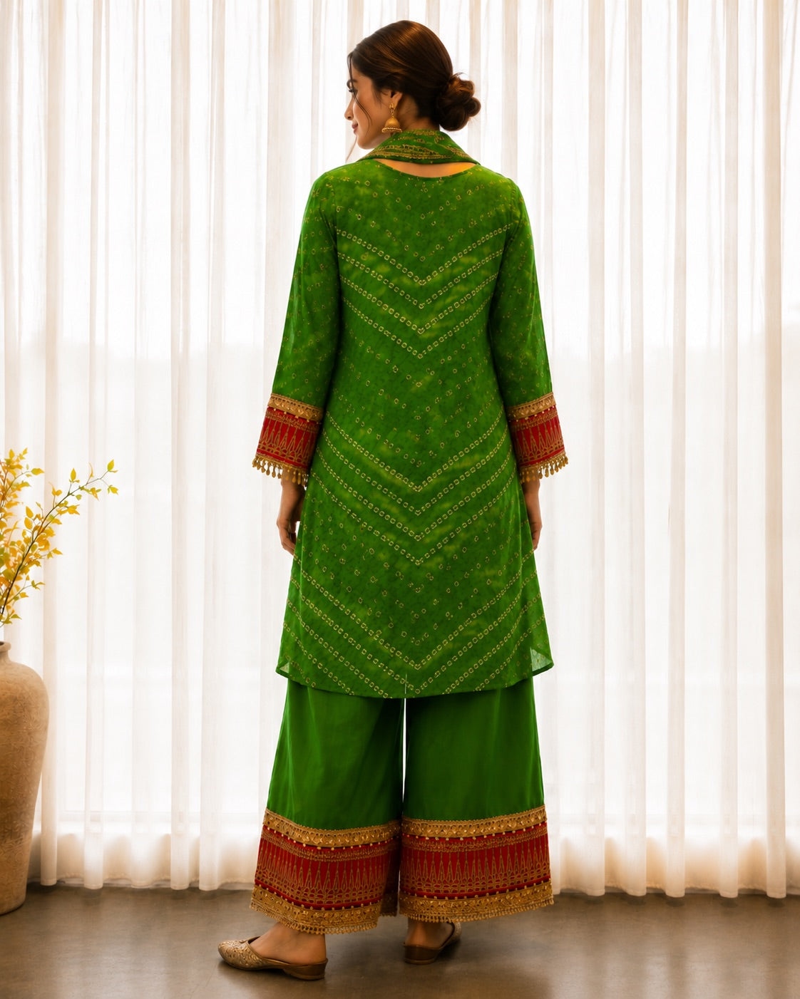 Green Bandhani Set