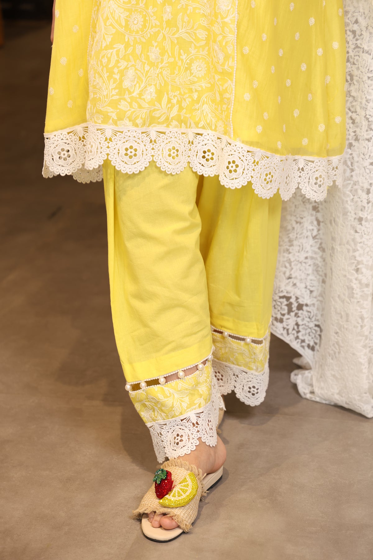 Sunlit Bloom Embroidered Suit Set