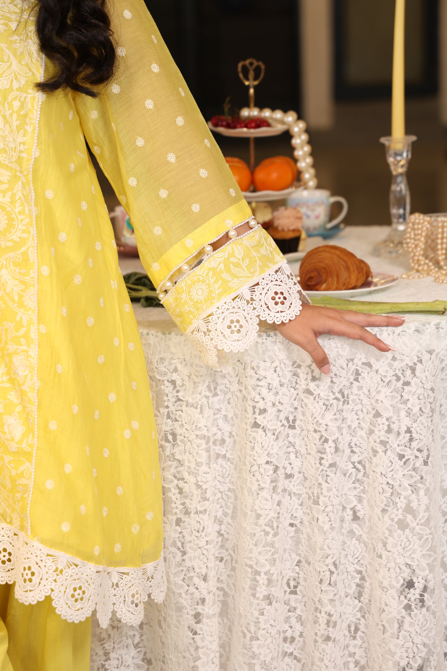 Sunlit Bloom Embroidered Suit Set
