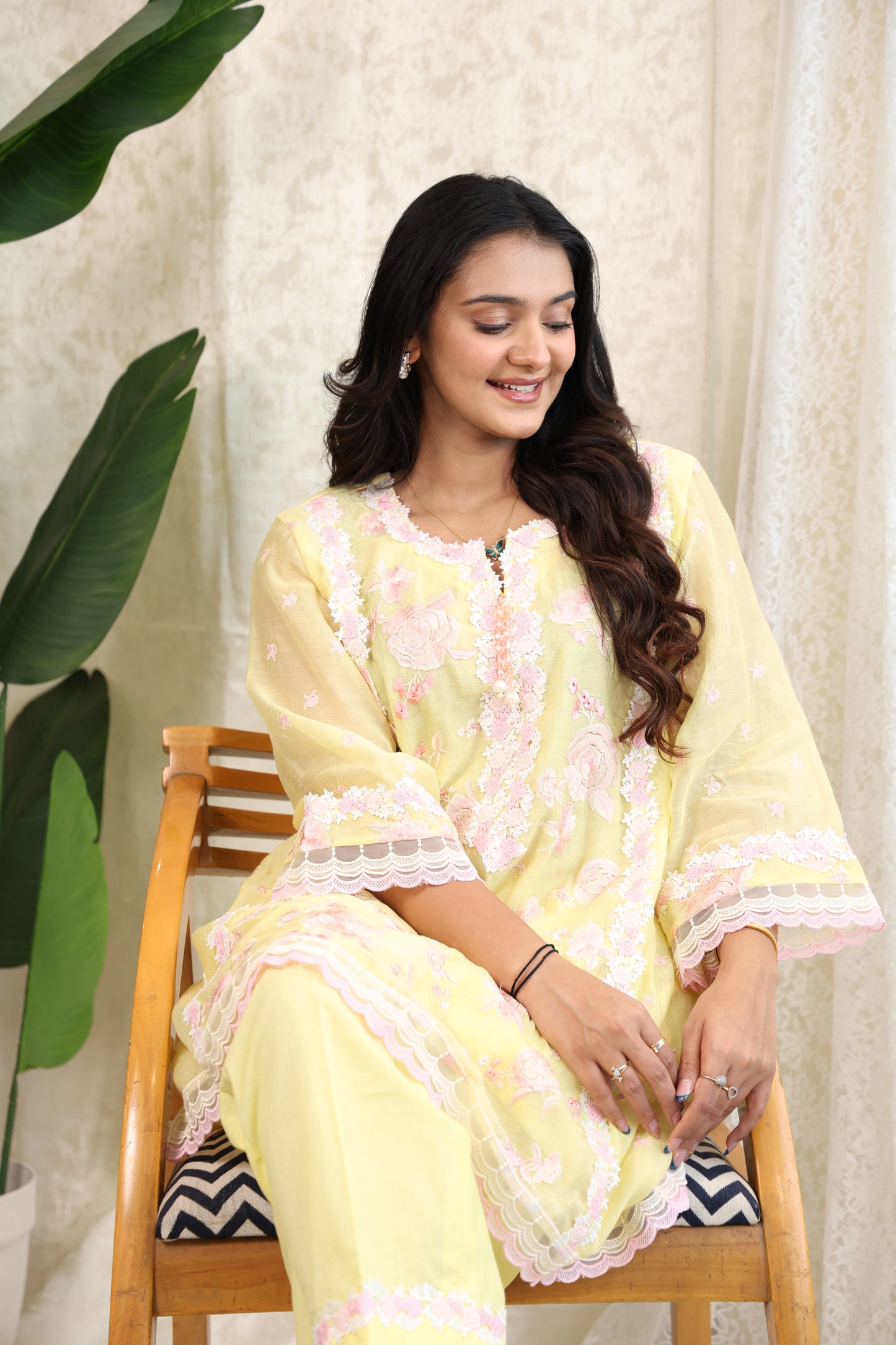 Lemon Blossom Embroidered Suit Set
