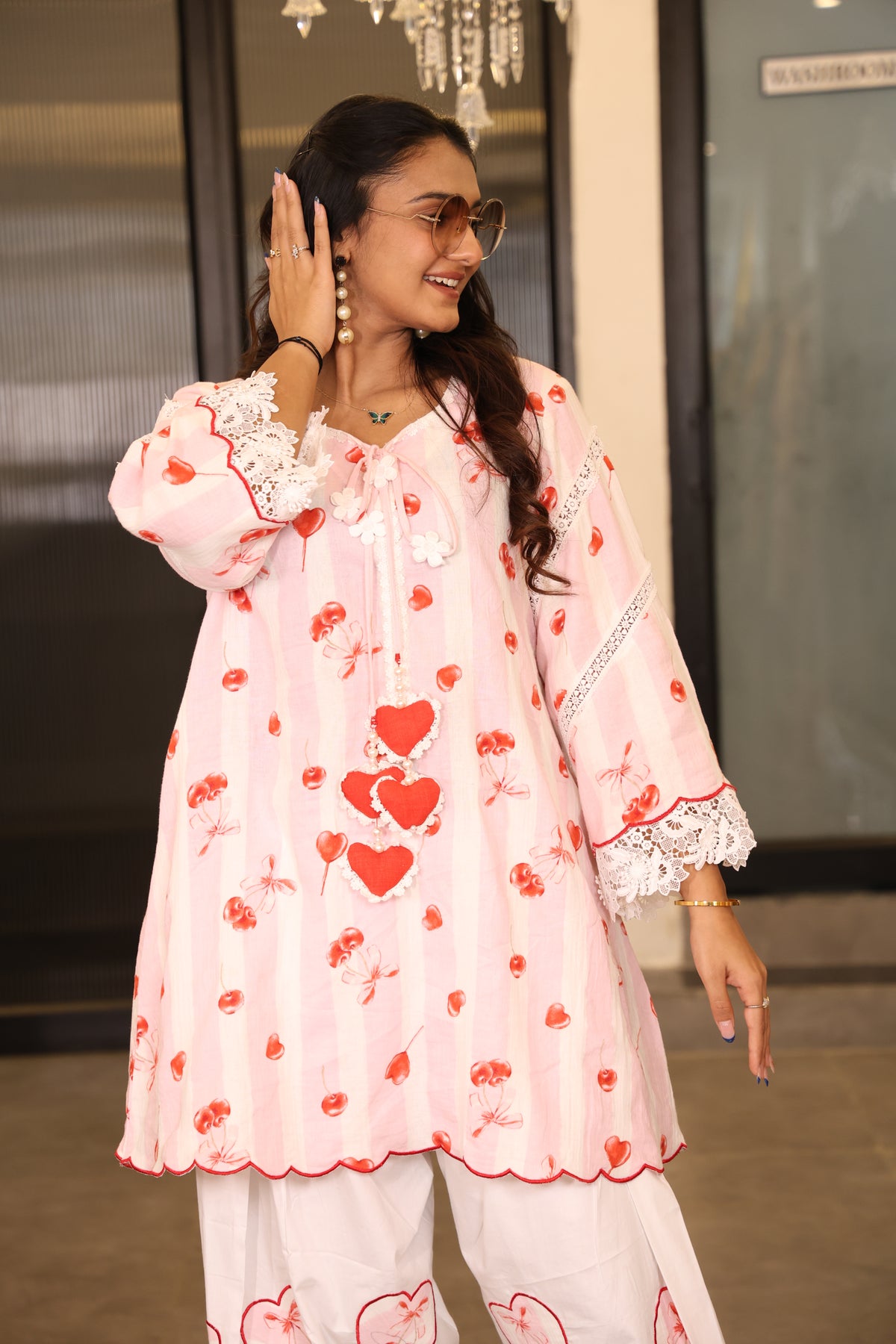 Blush Cherry Charm Suit Set