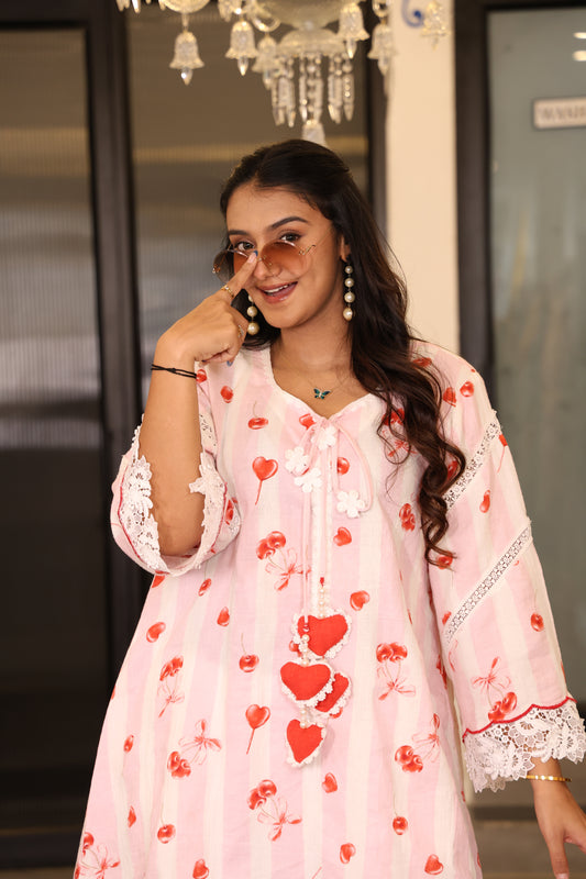 Blush Cherry Charm Suit Set