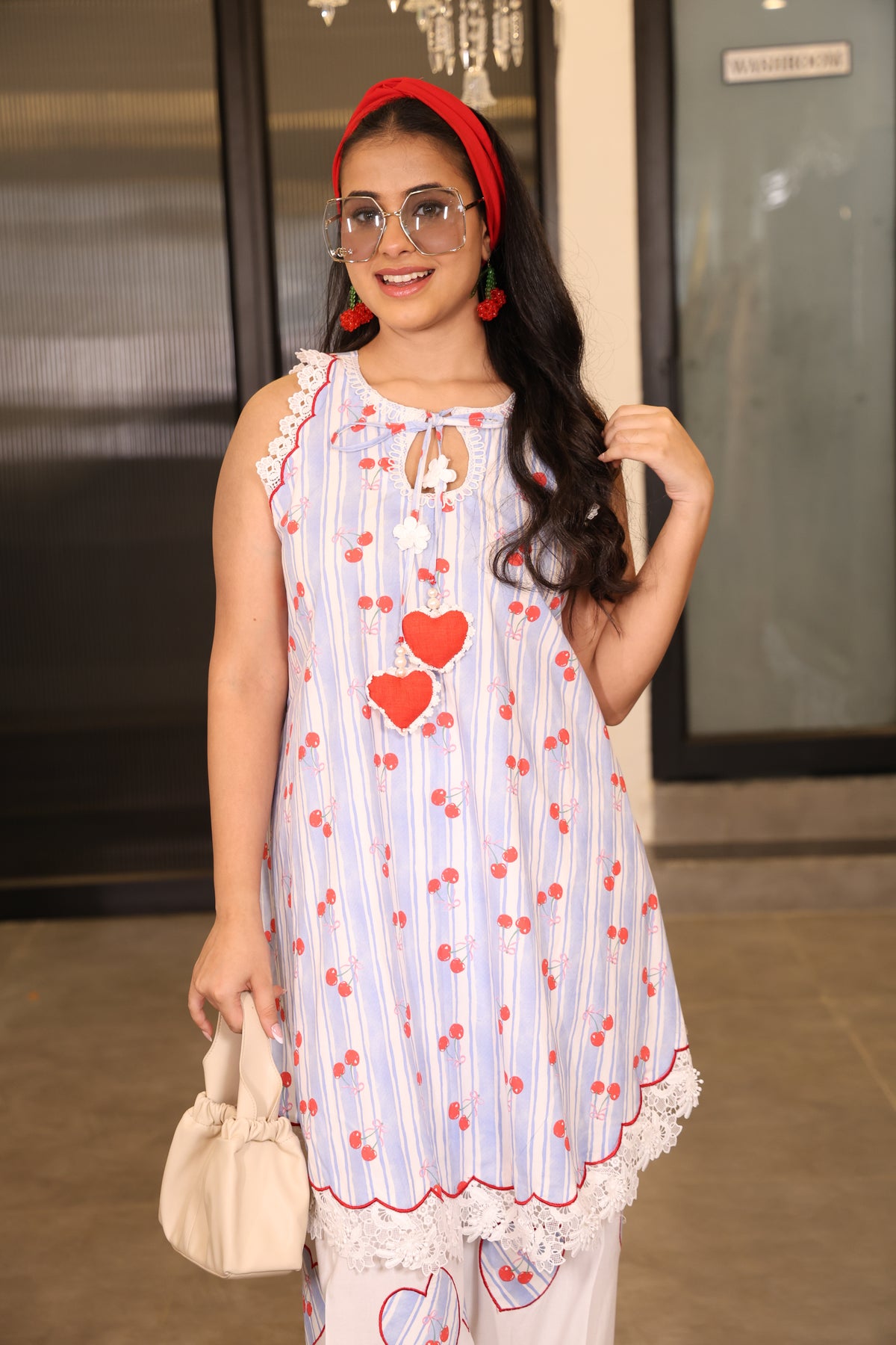 Cherry Bloom Lace Suit Set