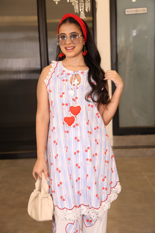 Cherry Bloom Lace Suit Set