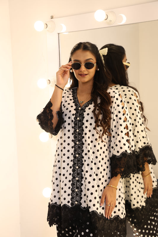Midnight Muse Polka Suit Set