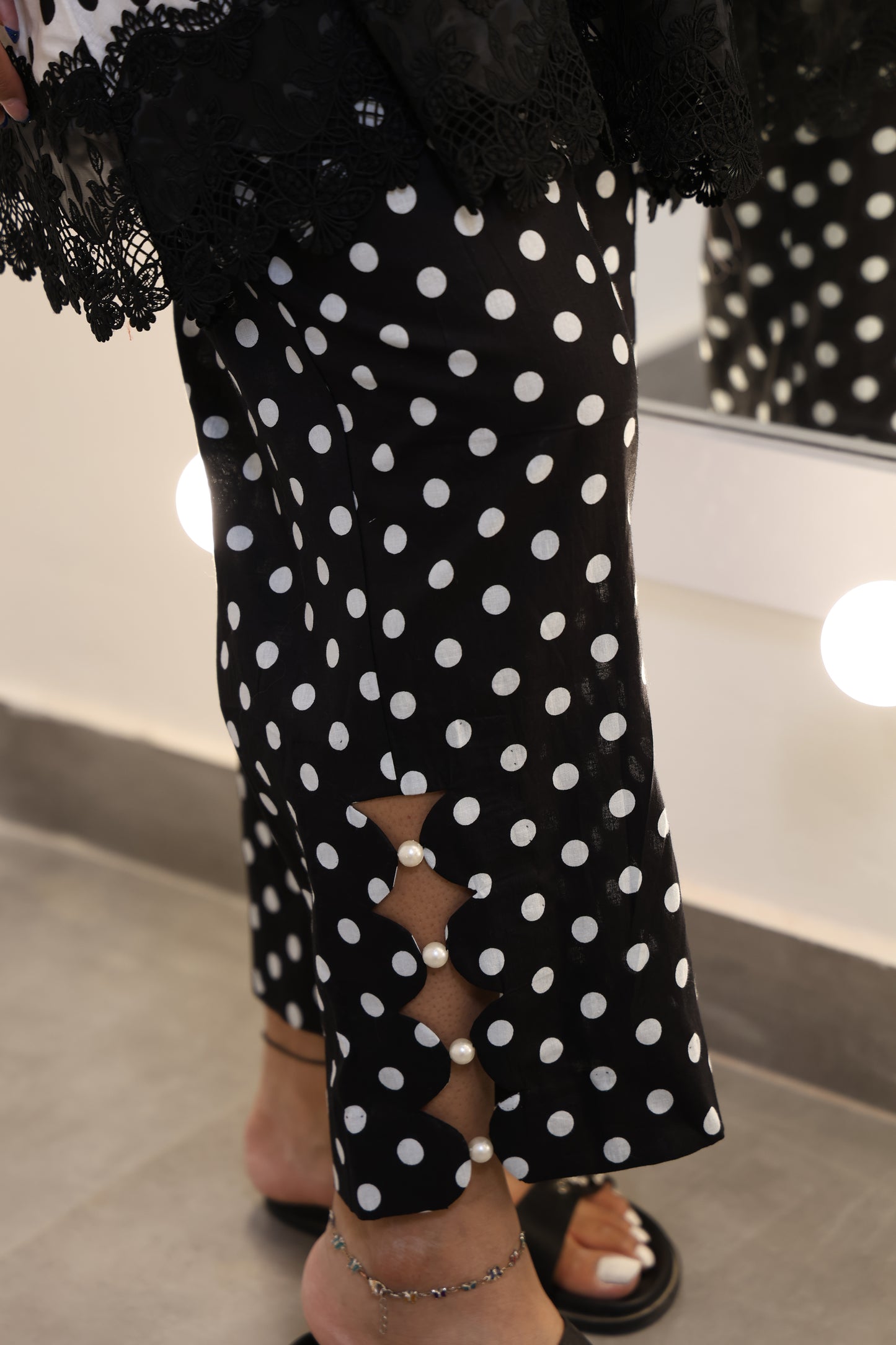 Midnight Muse Polka Suit Set