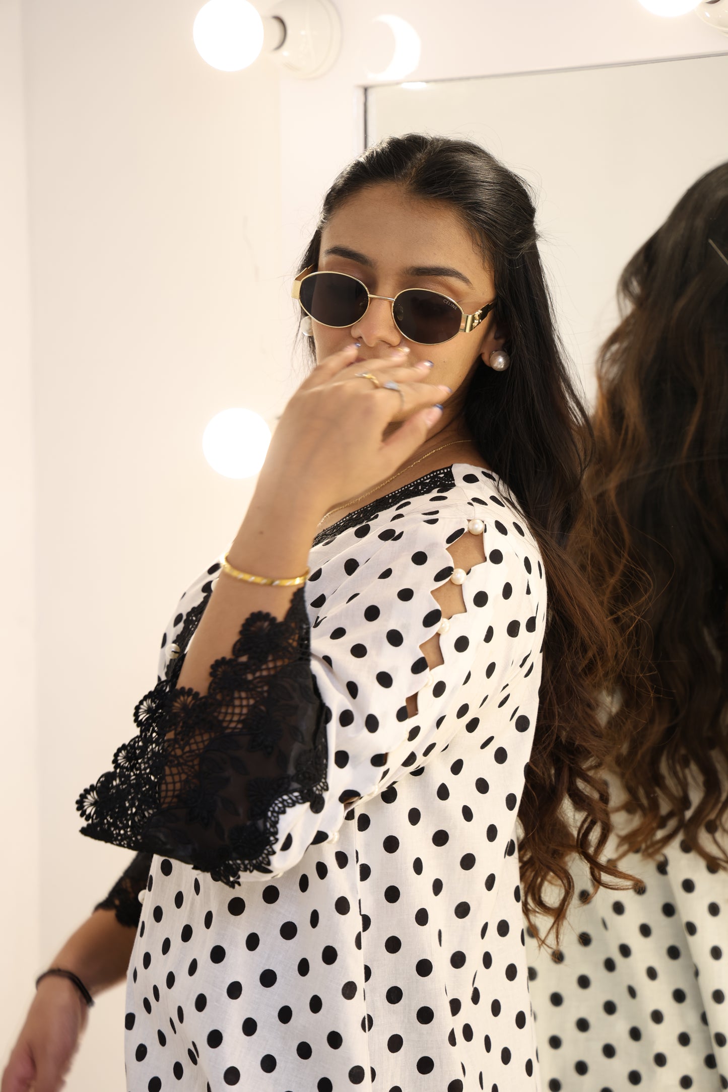 Midnight Muse Polka Suit Set