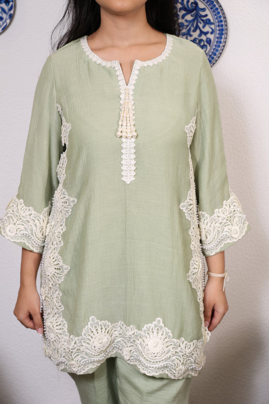 Sage Whisper Lace Suit Set