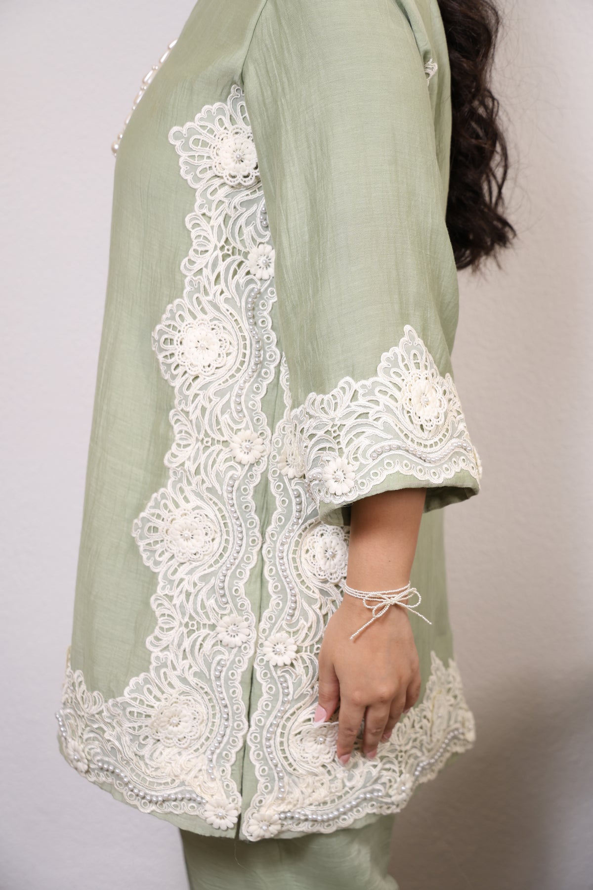 Sage Whisper Lace Suit Set