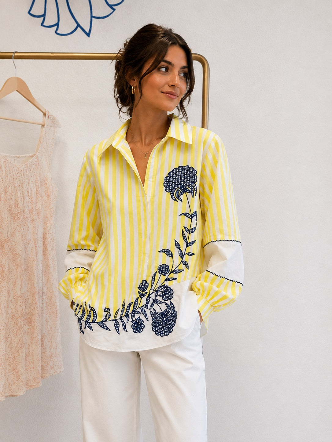 Golden Meadow Embroidered Shirt
