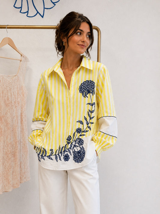 Golden Meadow Embroidered Shirt