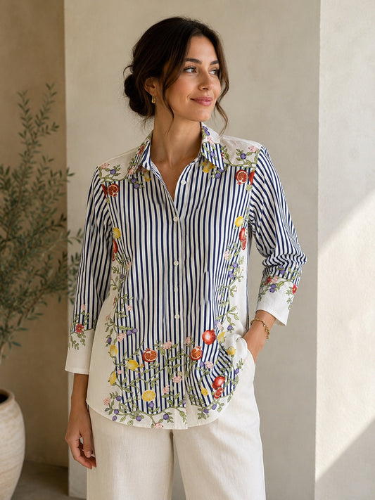 Azure Orchard Stripe Shirt