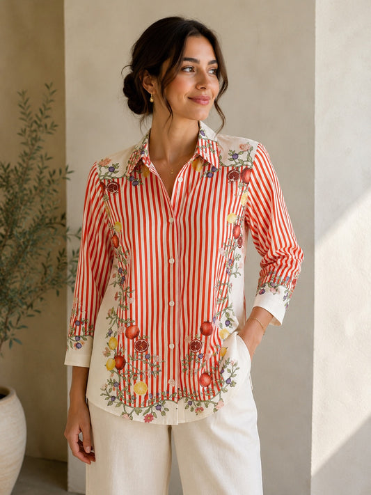 Citrus Garden Stripe Shirt